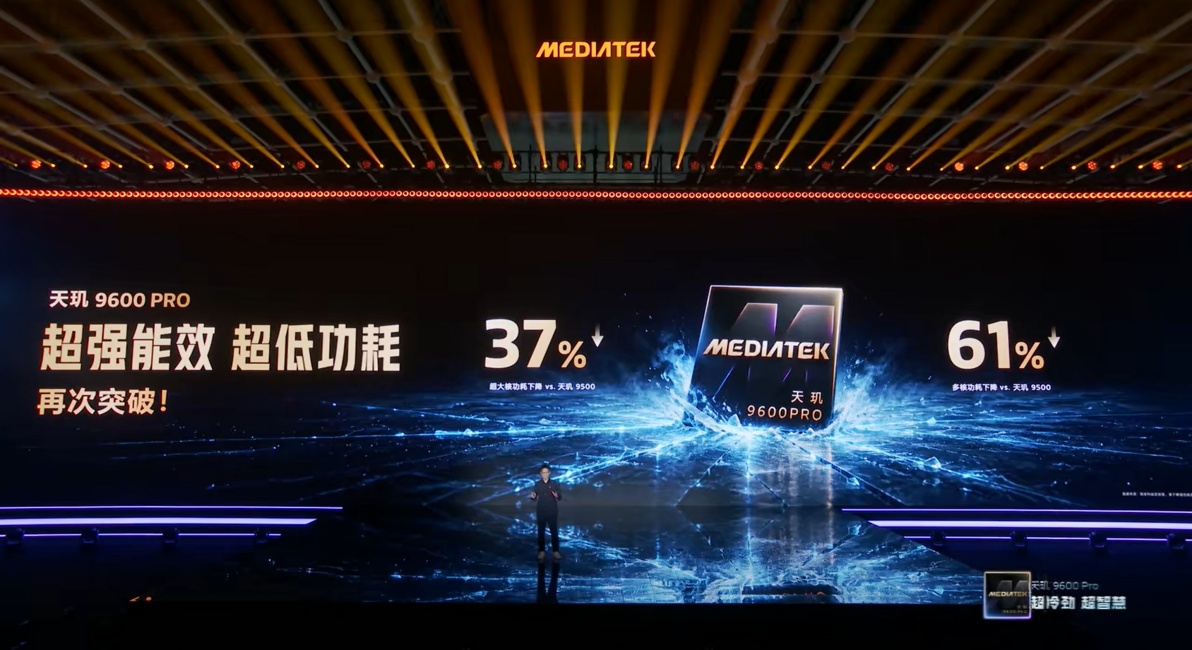 Dimensity 9600 Pro lower power consumption slide at launch event Dimensity 9600 Pro lower power consumption slide at launch event