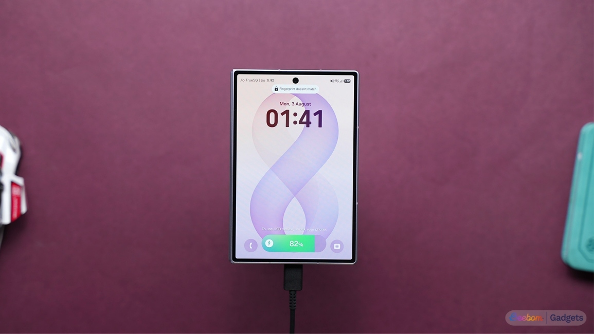Galaxy Z Fold 8 charging with the phone folded 