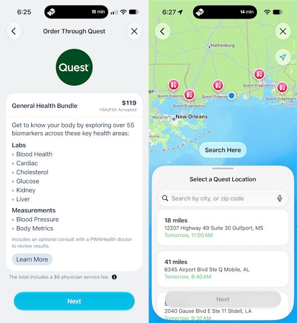 Scheduling and purchasing labs through Quest Diagnostics in the USA via the Health app Scheduling and purchasing labs through Quest Diagnostics in the USA via the Health app