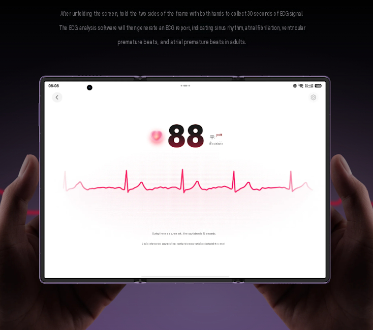 Huawei Mate XT 2 ECG signal showcased