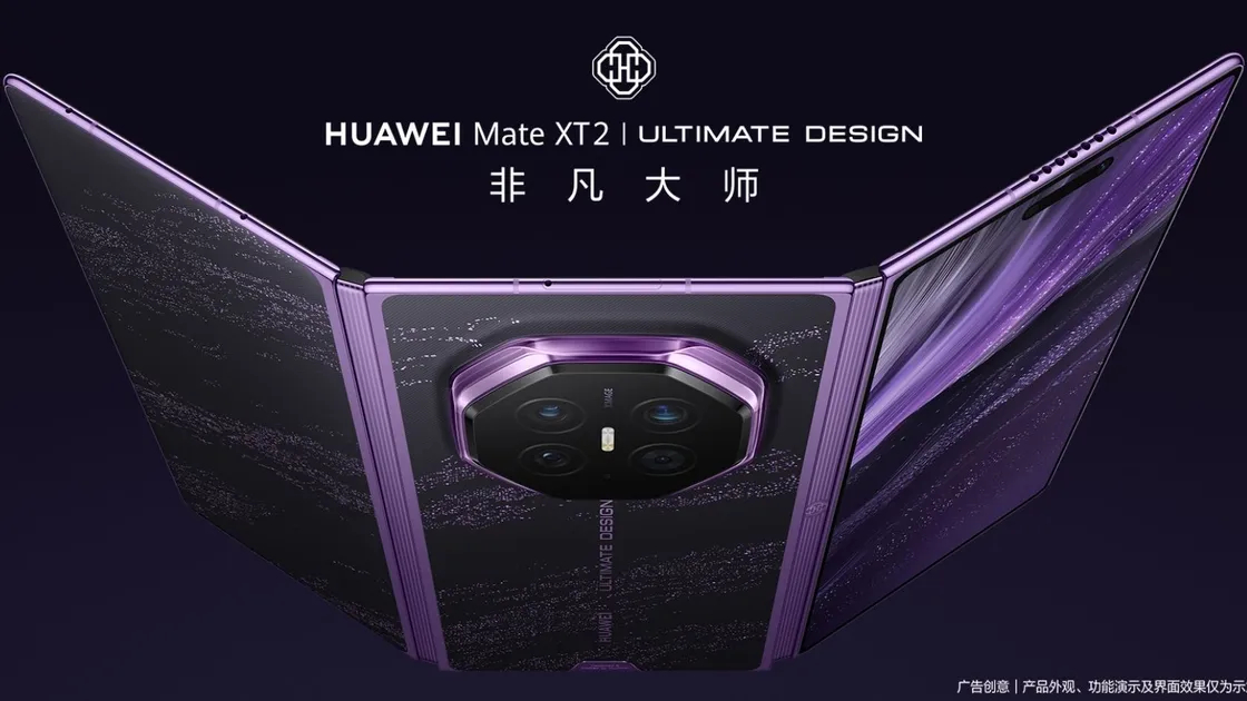 Huawei Mate XT 2 design showcased in purple Huawei Mate XT 2 design showcased in purple