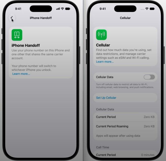 iPhone Handoff transfer feature beginning