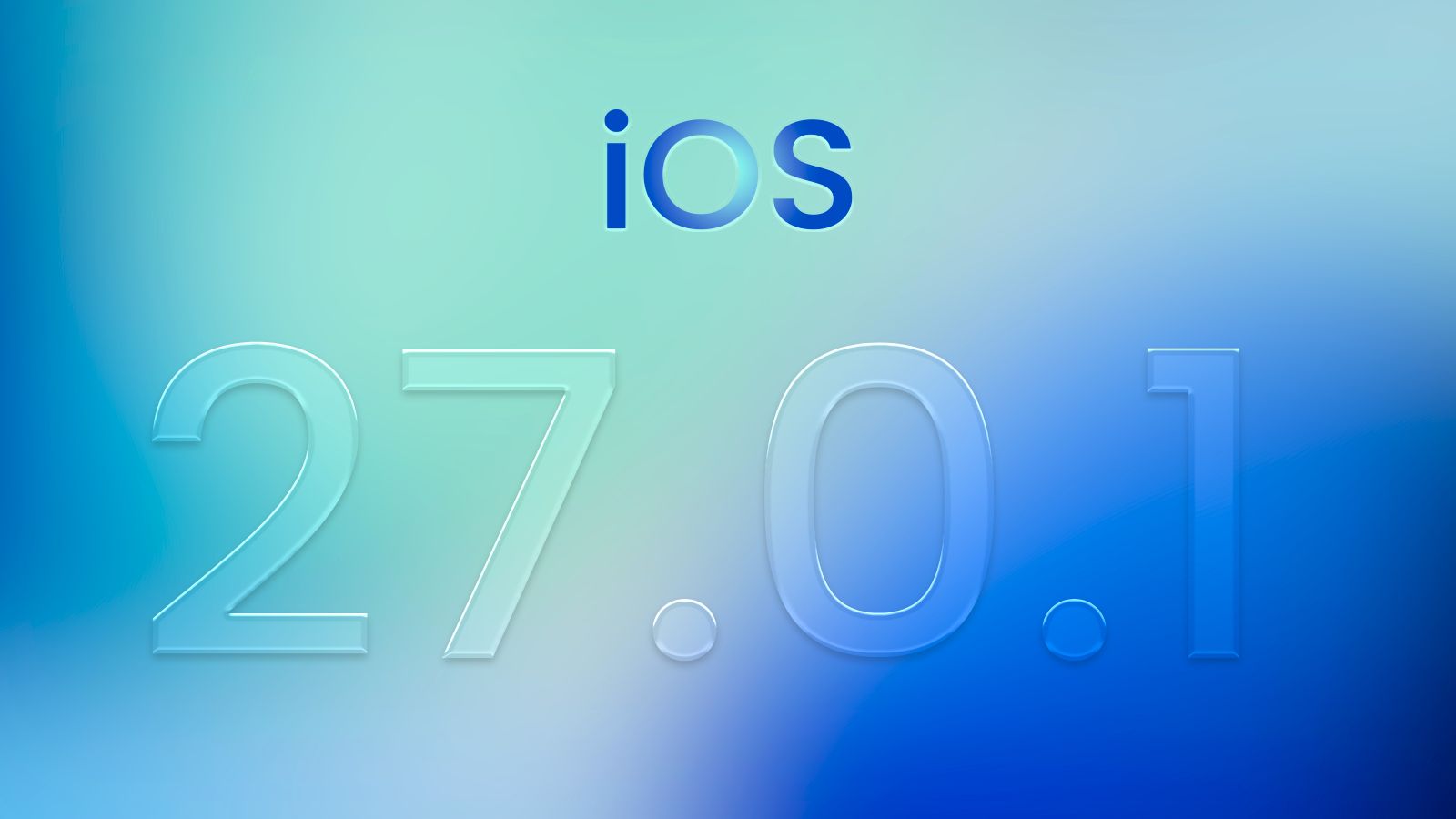 iOS 27.0.1 update banner with blue hues iOS 27.0.1 update banner with blue hues