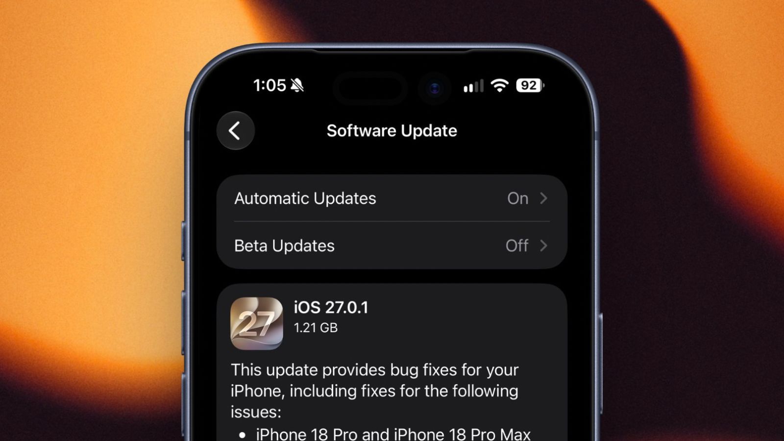 iOS 27.0.1 update iOS 27.0.1 update