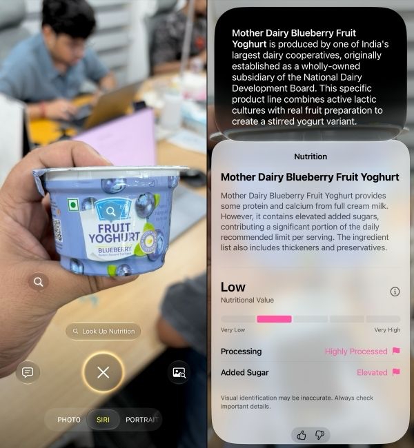 iOS 27 look up nutrition feature