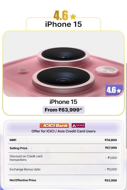 iPhone 15 Flipkart BBD Sale 2026 screenshot