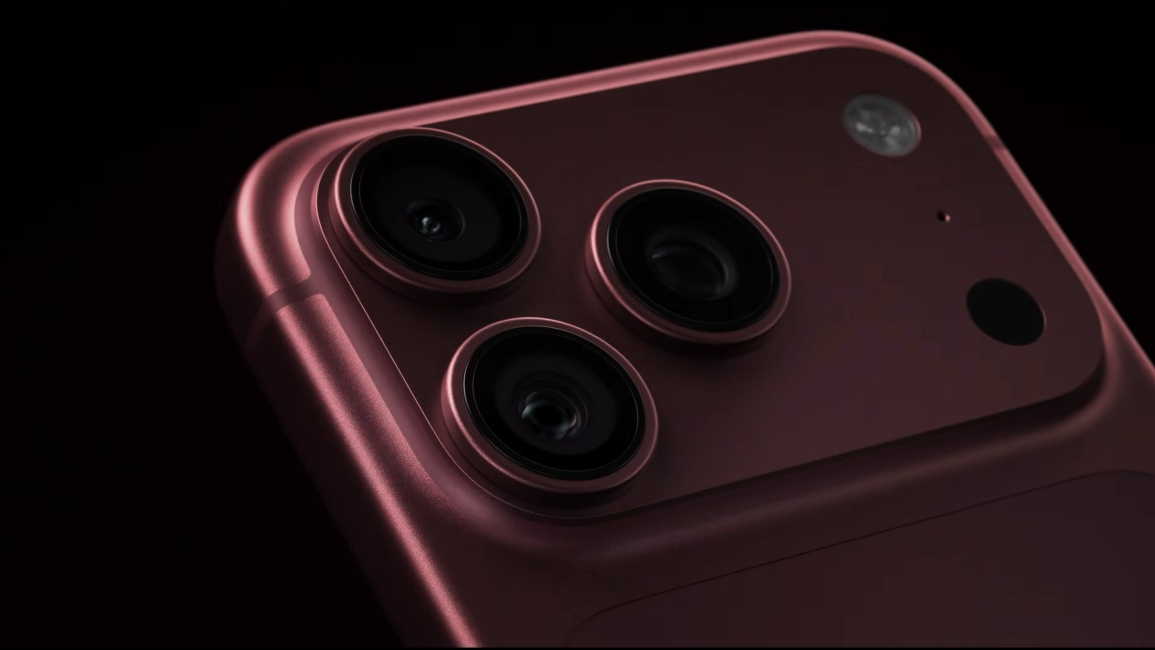 iPhone 18 Pro camera module close up in Burgundy colour