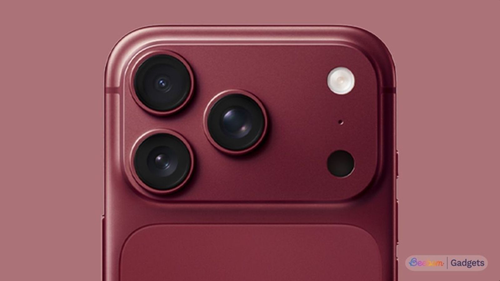 iPhone 18 Pro Dark Cherry close up at camera module