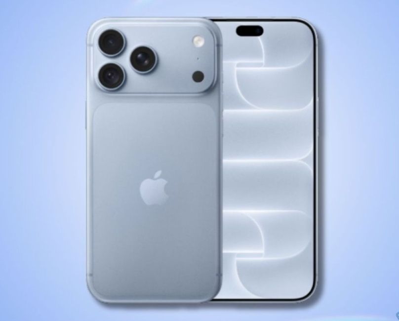 iPhone 18 Pro in Glacier colourway from the back and front