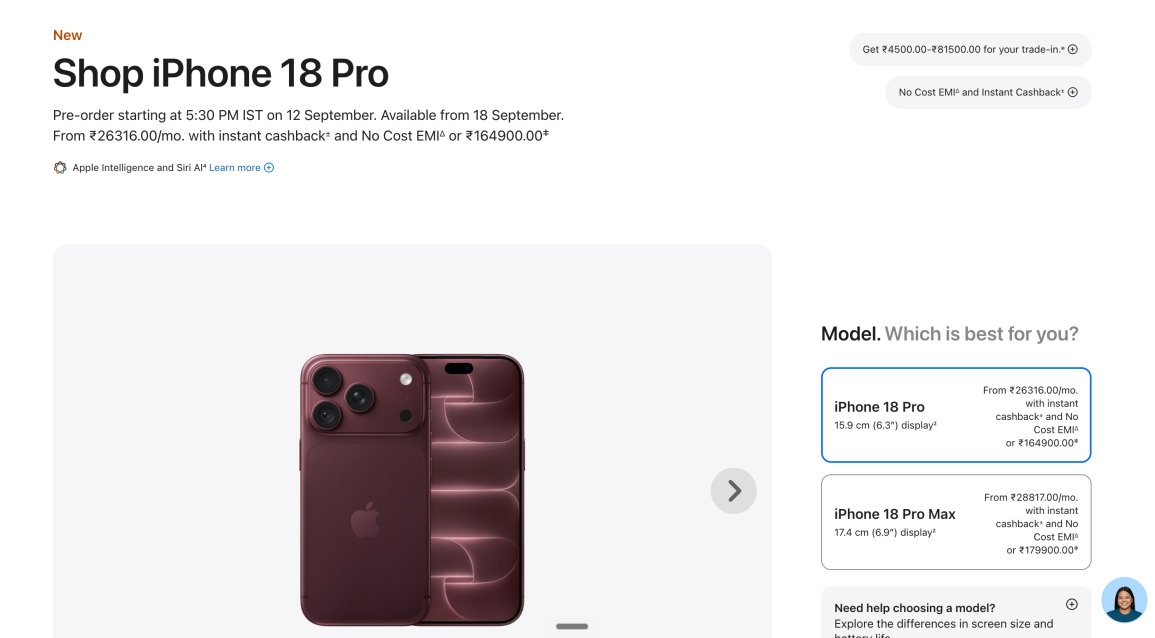 iphone 18 pro listing on apple store