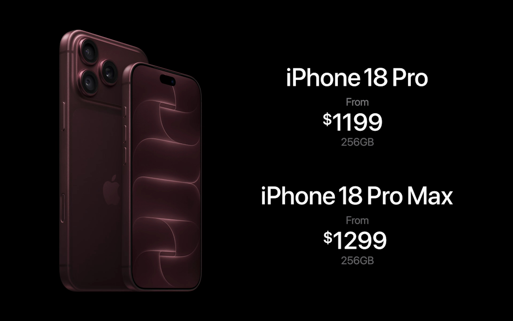 iPhone 18 Pro and iPhone 18 Pro Max pricing