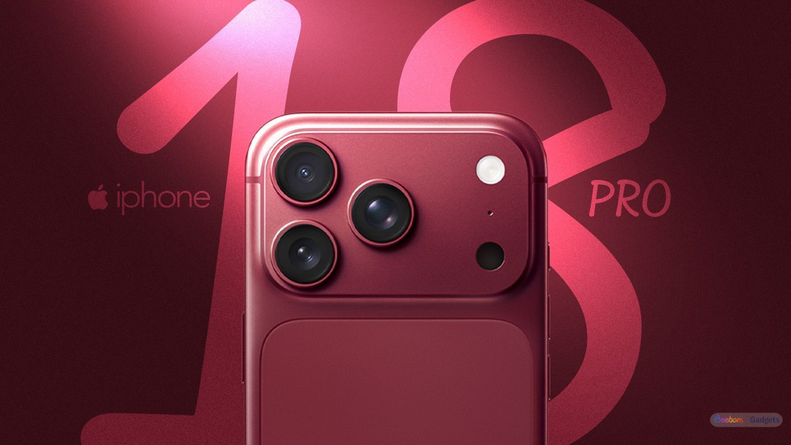 Apple iPhone 18 Pro in Cherry Red illustration