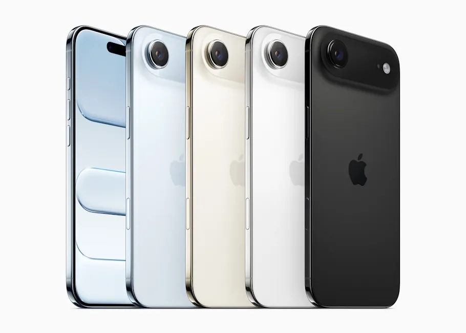 iPhone Air back design showcased in multiple colourways