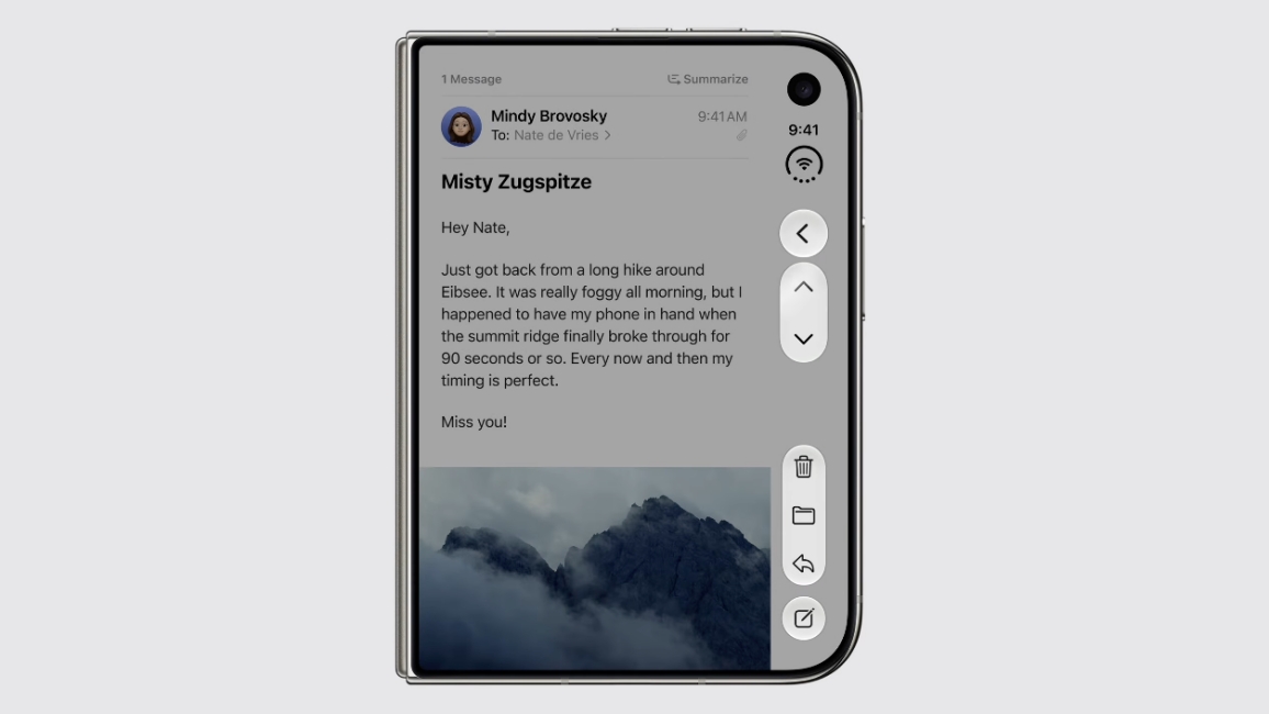 iPhone Duo cover display highlighting their UI 