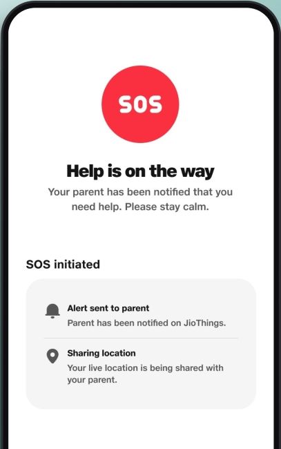 JioShield SOS option in action JioShield SOS option in action