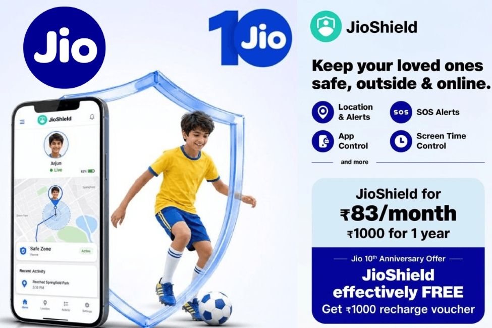 JioShield poster with plan information and features JioShield poster with plan information and features