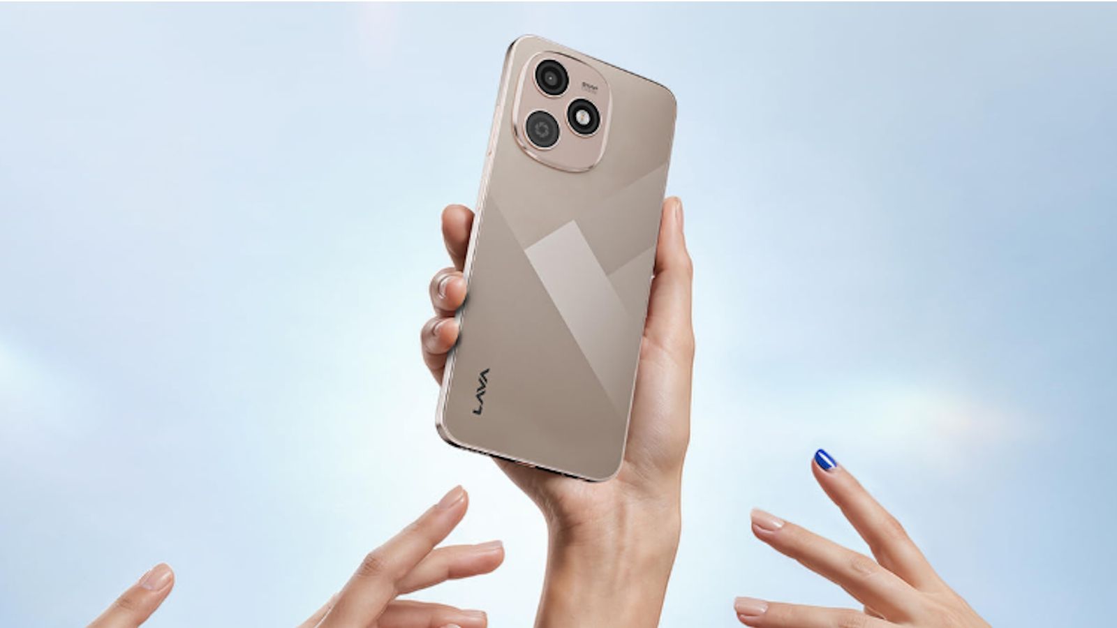 Lava Bold N4 Lite back design showcased while it's in hand Lava Bold N4 Lite back design showcased while it's in hand