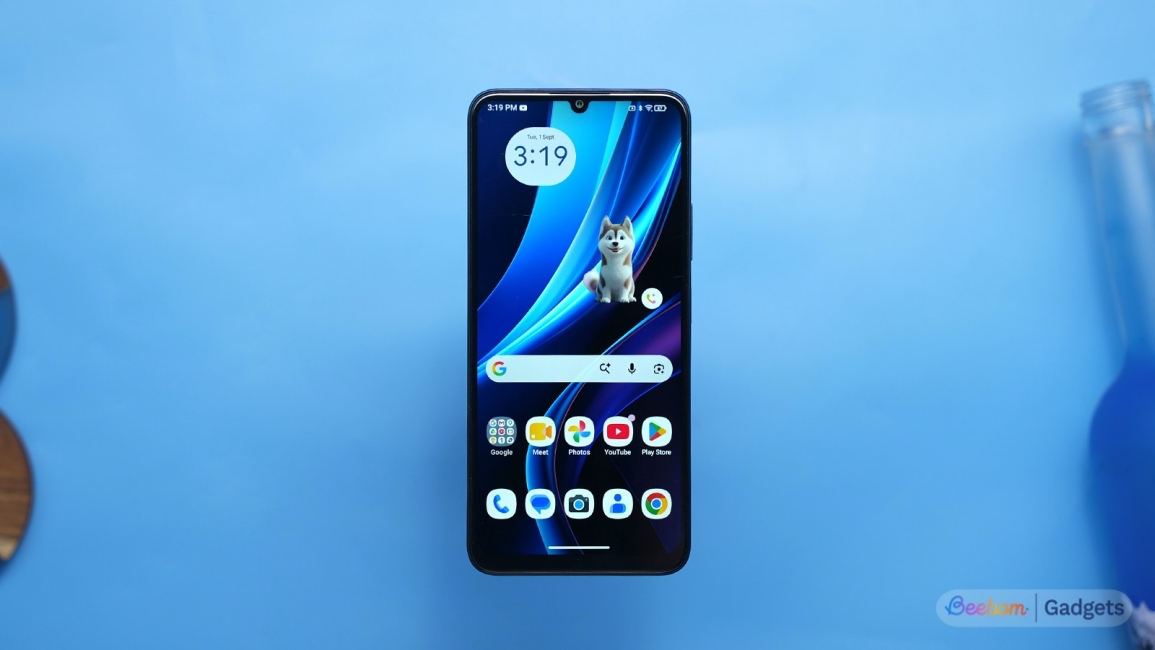 Lava Virat V1 Pro 5G showing the display from the front 
