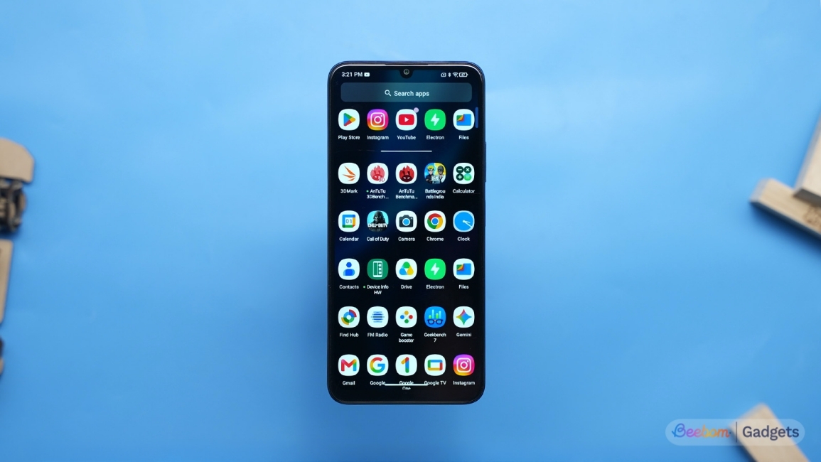 Lava Virat V1 Pro 5G showing the home screen setup 
