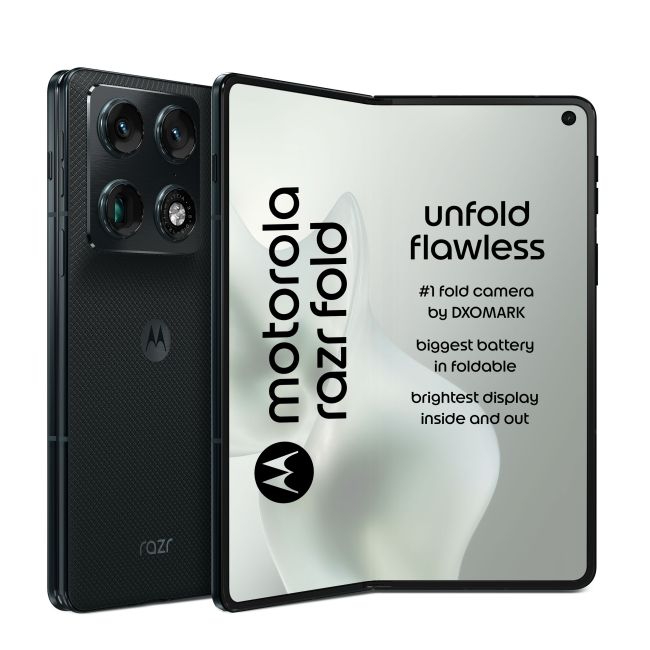 banner showing Motorola Razr Fold back design and display banner showing Motorola Razr Fold back design and display