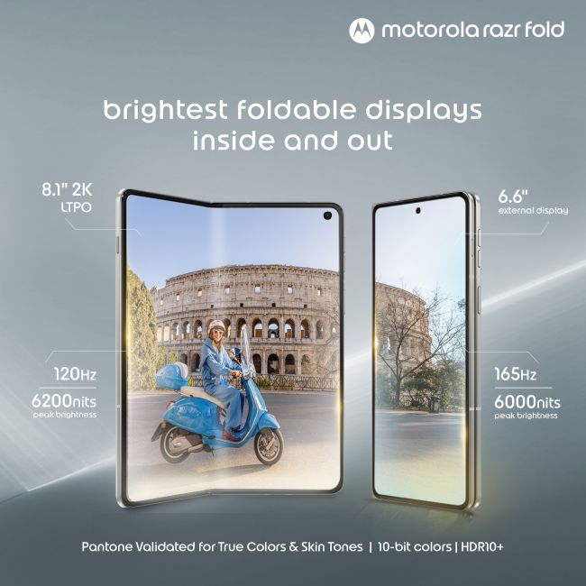 banner showing Motorola Razr Fold display features banner showing Motorola Razr Fold display features