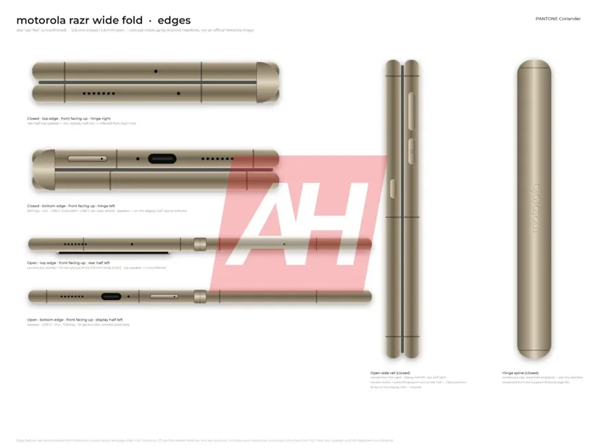 Motorola Razr Flex side views and dimensions