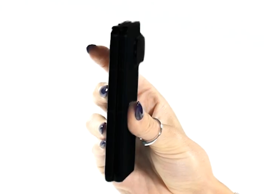 Motorola wide Razr fold in hand while folded