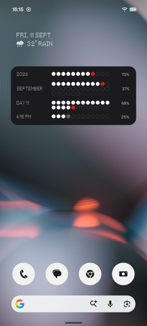 Nothing Playground Life in Dots widget view on home screen
