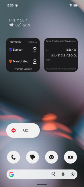 Nothing Playground's Football and IPL score tracker widgets on home screen