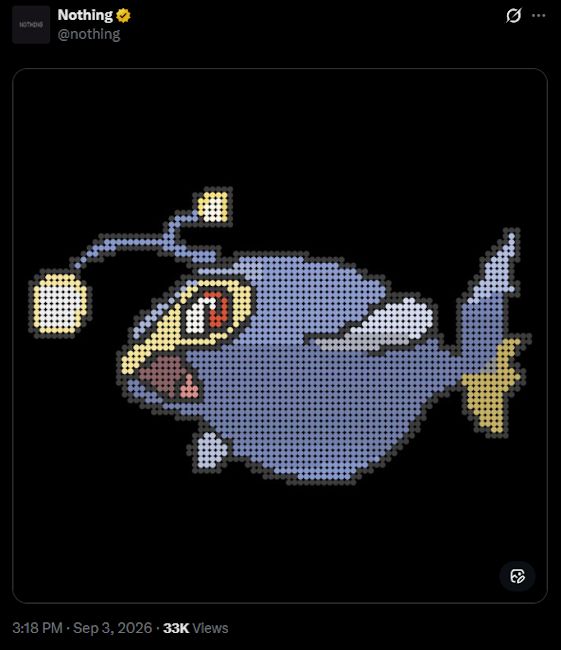 Nothing Watch 1 teaser image with Lanturn Pokémon's pixelated image