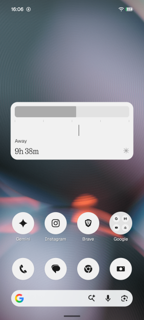 Nothing OS Away Time widget on home screen 