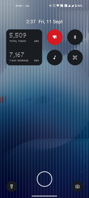 Nothing OS Pedometer widget on lock screen