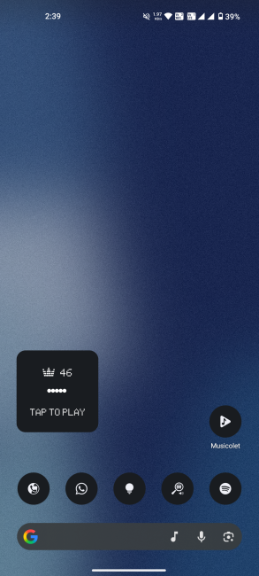 Nothing Lock screen with Snake Game widget