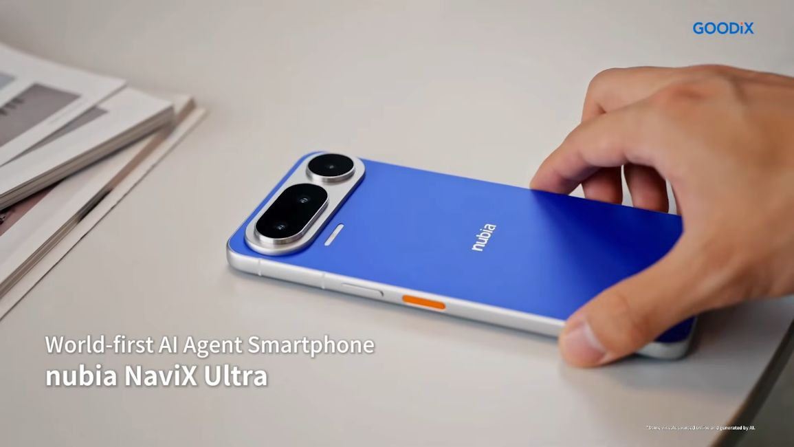 Nubia NaviX Ultra back design showcased in blue