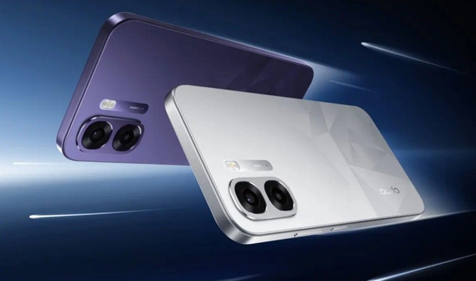 Oppo K15x in white and purple from the back