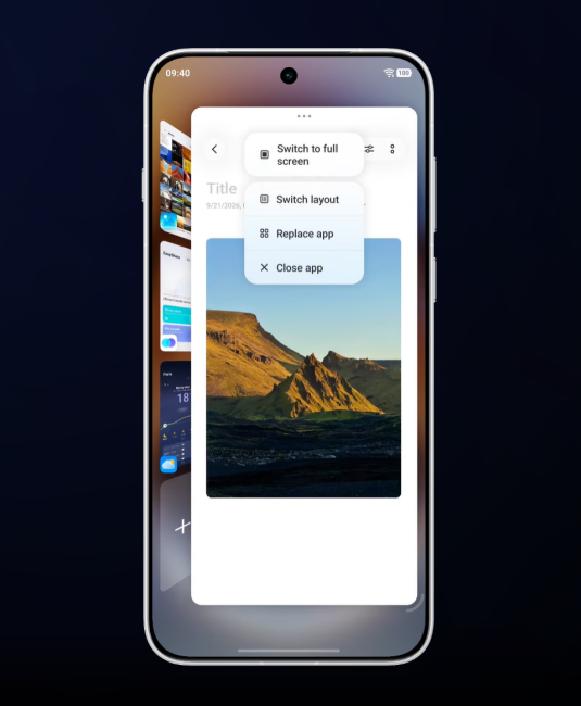 Origin workbench multitasking screen on Vivo OriginOS 7