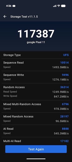 Pixel 11 AnTuTu Store Test