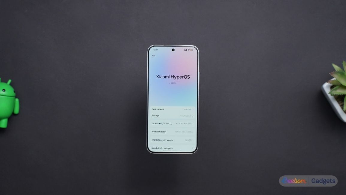 Poco X8 about phone page 