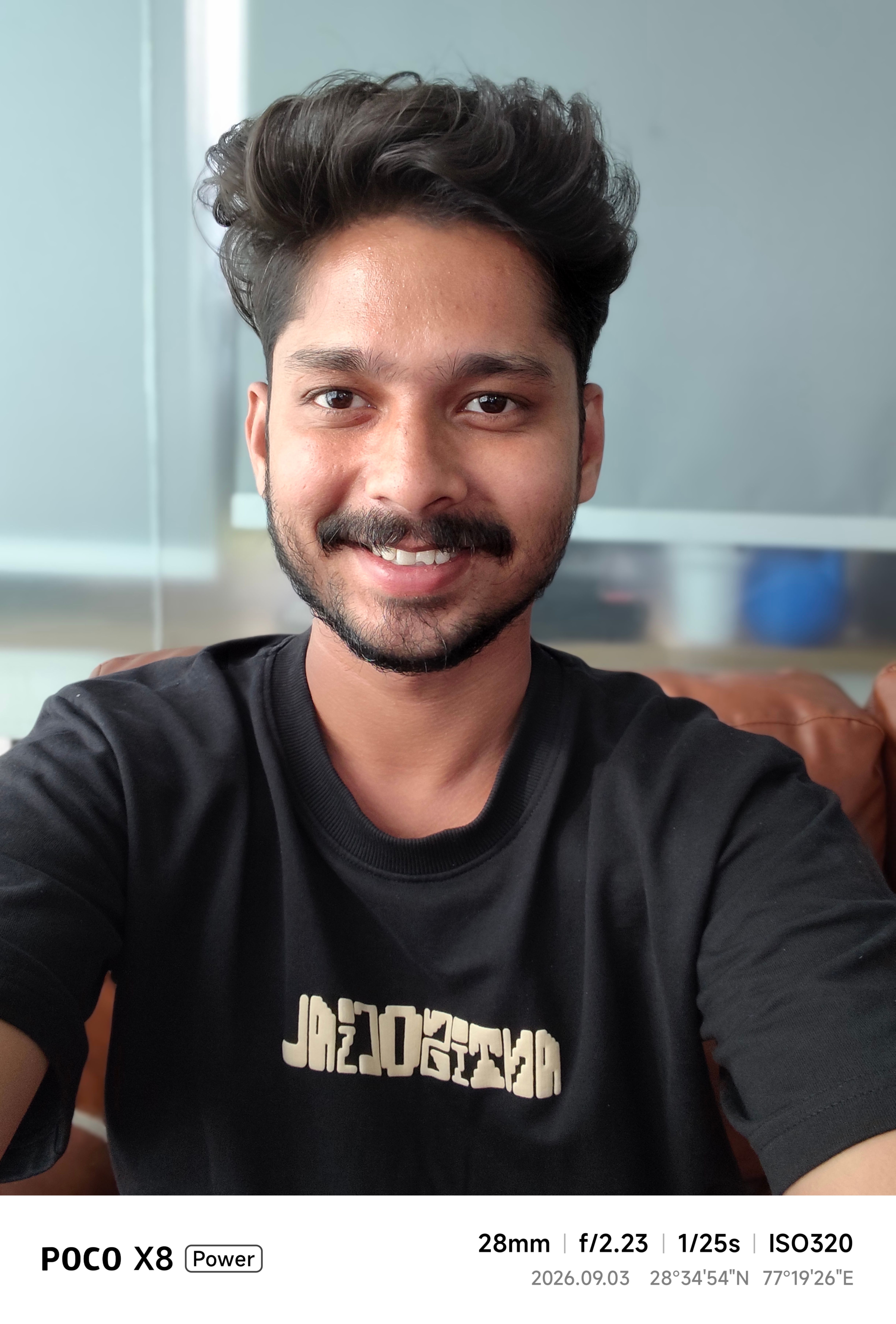 Poco X8 Power portrait selfie indoors