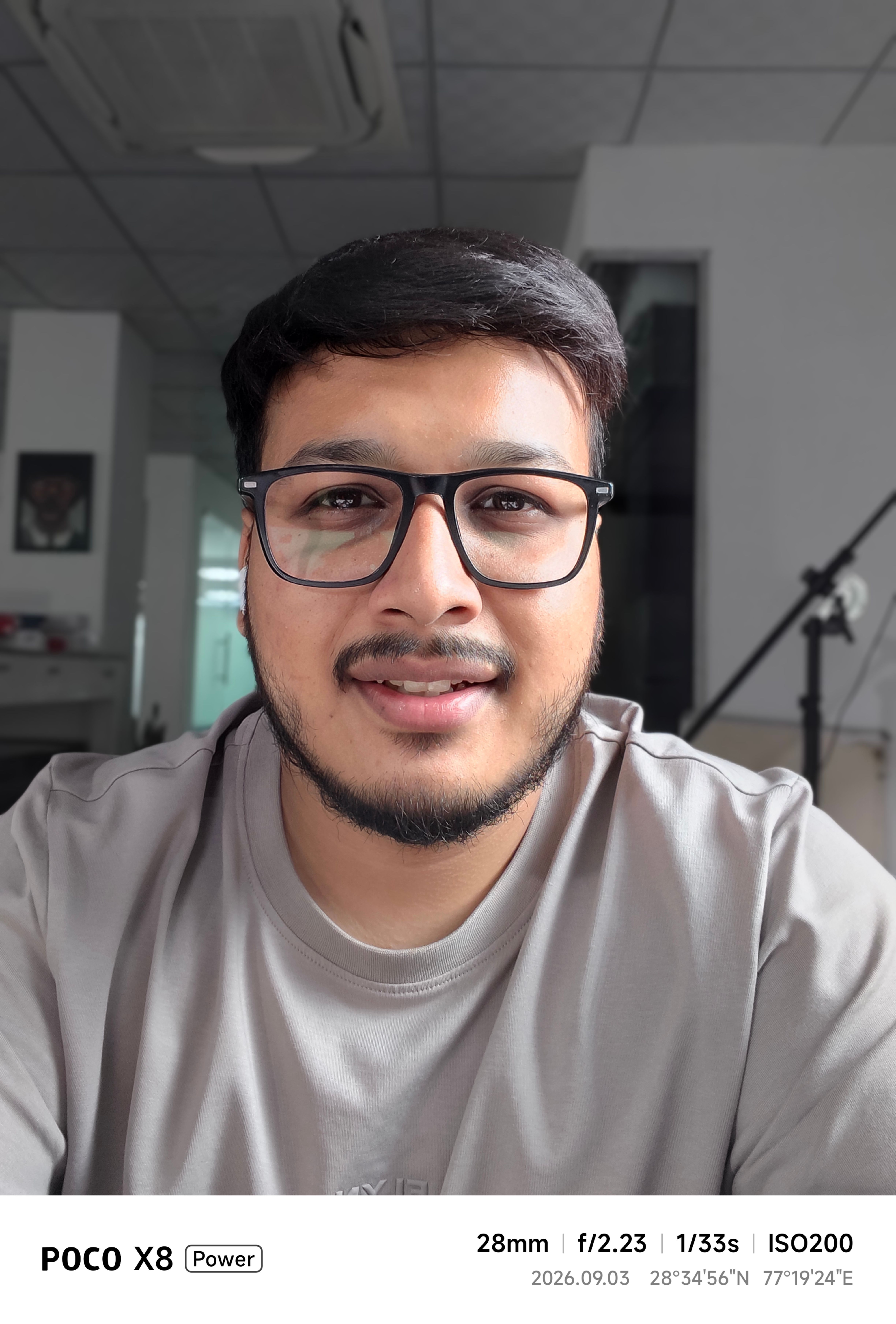 Poco X8 Power regular selfie indoors