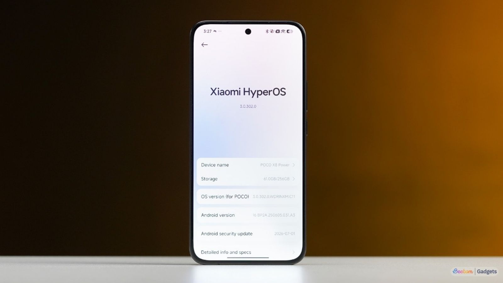 Poco X8 Power software page showcased
