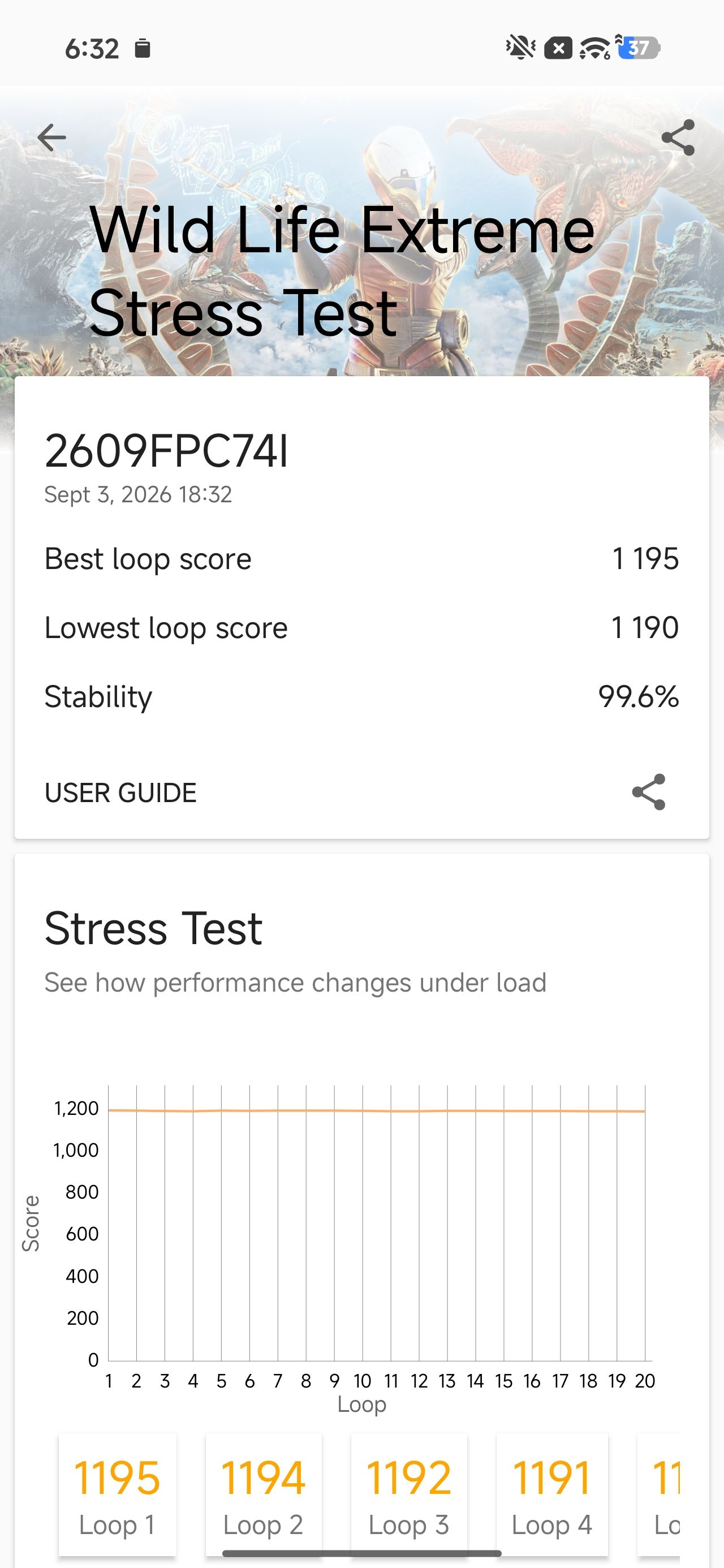 Poco X8 Power Wild Life Extreme Stress test screenshot