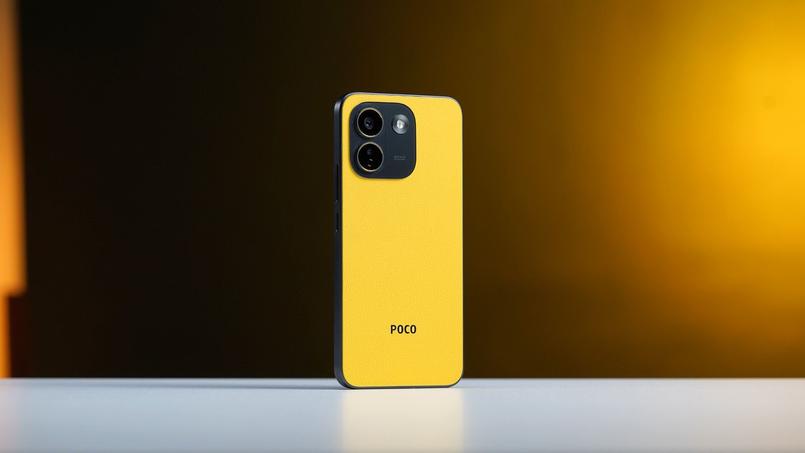 Poco X8 Power back design shown in yellow