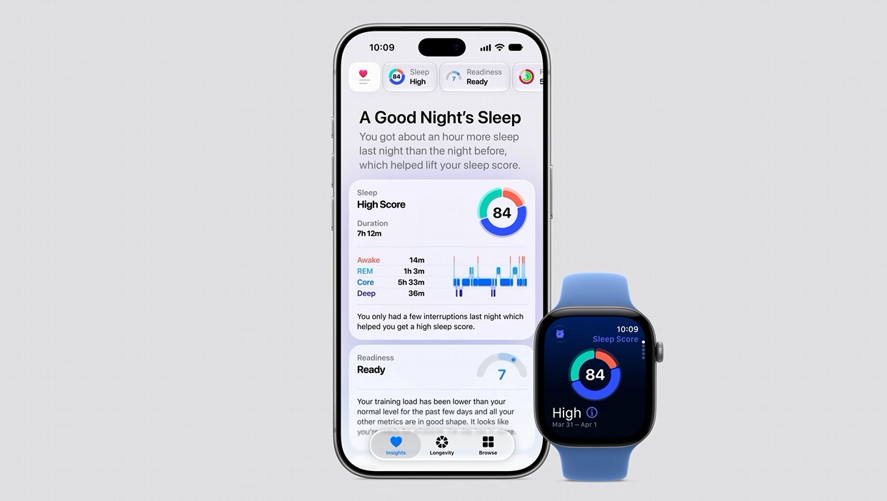 New Apple Health app experience with readiness score