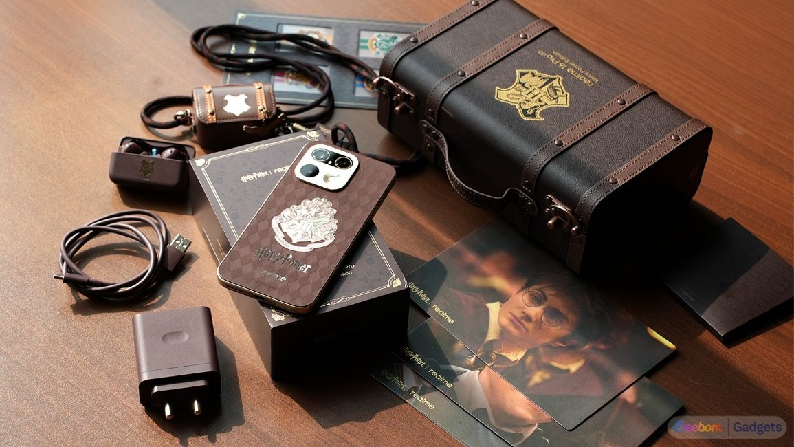 shot of Realme 16 Pro Harry Potter Edition showing the box contents shot of Realme 16 Pro Harry Potter Edition showing the box contents