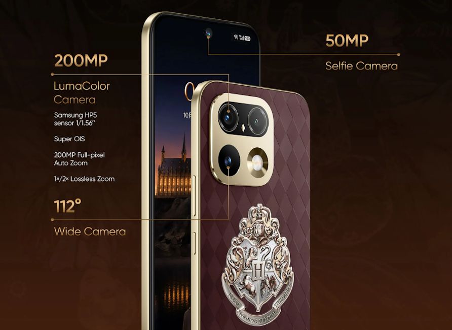 Realme 16 Pro Harry Potter edition camera module close up Realme 16 Pro Harry Potter edition camera module close up