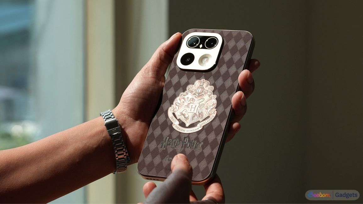 handheld shot of Realme 16 Pro Harry Potter Edition showing the back design handheld shot of Realme 16 Pro Harry Potter Edition showing the back design