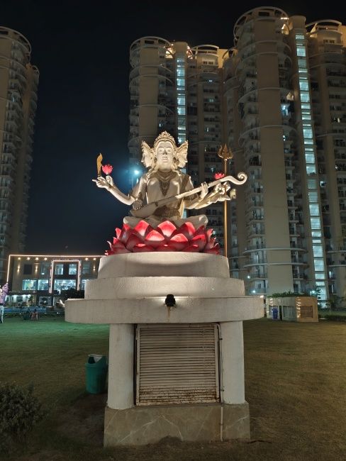 Image of a stone idol shot on Redmi Note 17 Pro Max main camera at night