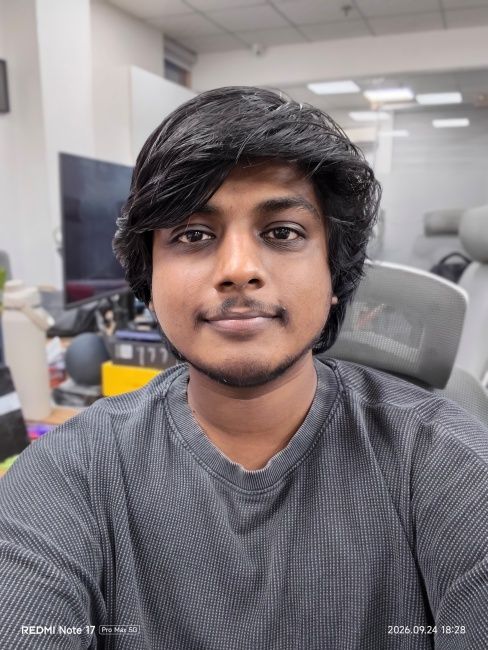 Selfie captured with Redmi Note 17 Pro Max front camera  indoors