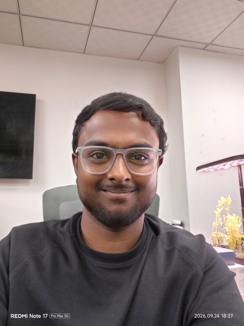 Selfie captured with Redmi Note 17 Pro Max front camera indoors